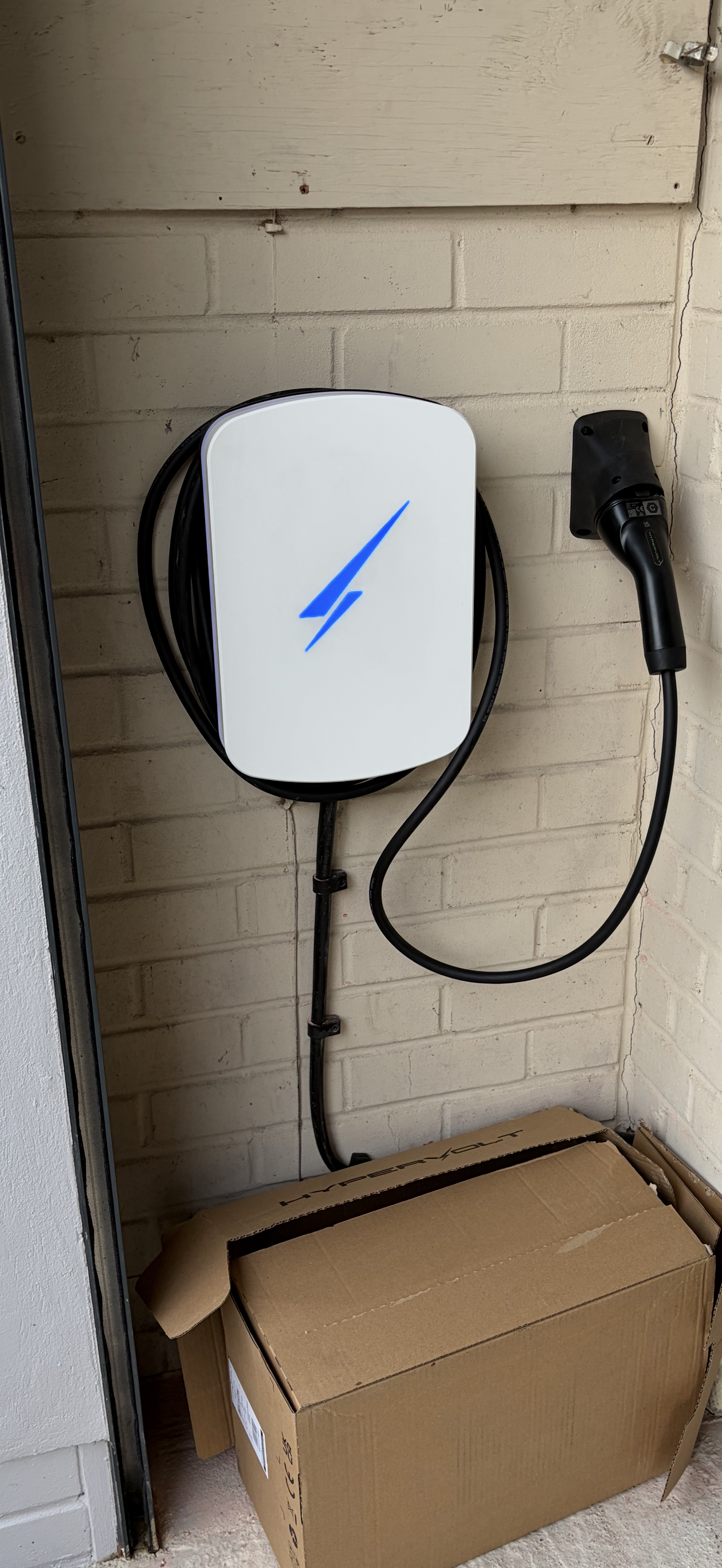Hypervolt EV charger in white installed by berks and sparks